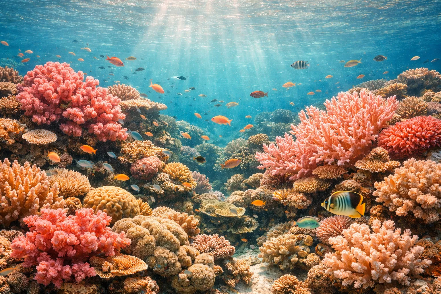 Vibrant coral reef ecosystem